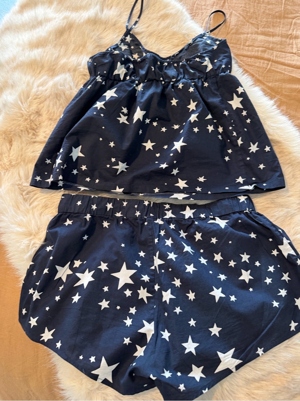 J. Crew Navy Starprint Pajama Cami & Shorts Set - Picture 2 of 5